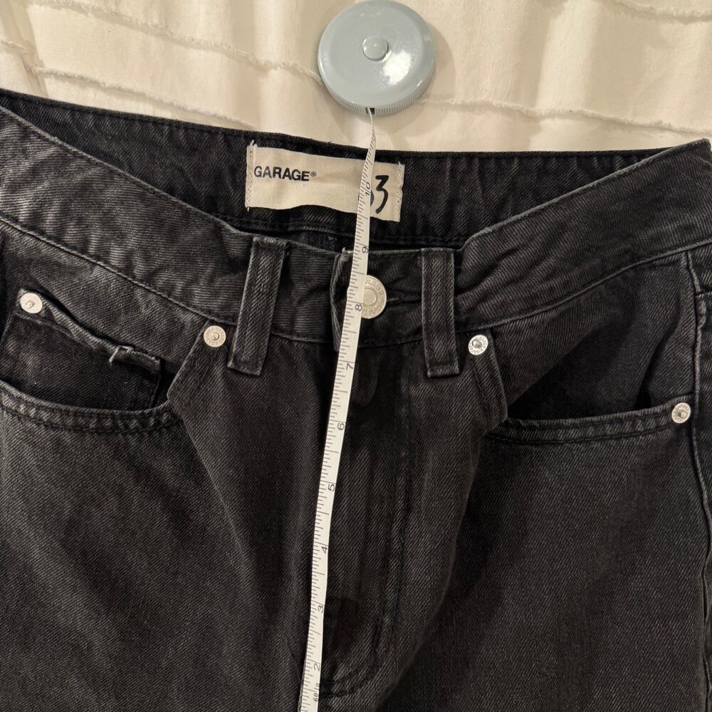 Garage Black High Rise Straight Leg Jeans Women's 03 Grunge Y2K Cropped Indie - Picture 9 of 16